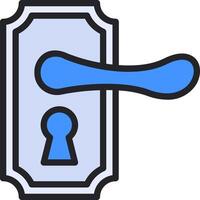 A door handle with a keyhole vector