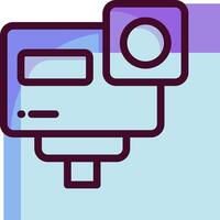 A purple and blue icon of a camera vector