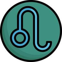 A blue and green sign with a hook on it vector