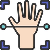 A hand with a finger pointing to a camera vector