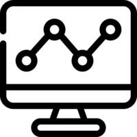 A computer monitor with a graph on it vector