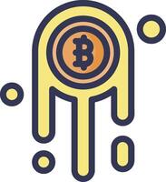 Bitcoin icon with dripping liquid vector