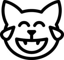 A black and white drawing of a cat with its mouth open vector