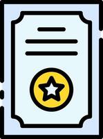 A certificate with a star icon vector
