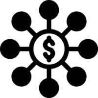 A dollar sign surrounded by circles vector