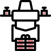 A black and white icon of a machine vector