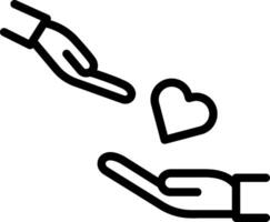 A hand reaching out to a heart vector