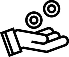 A hand holding a coin and a target vector