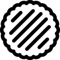 A black and white icon of a round cookie vector