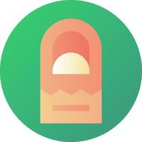 A flat icon of a box with a sun in the middle vector