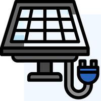 A solar panel with a plug on top vector