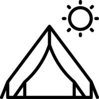 A tent with a sun and a tent vector