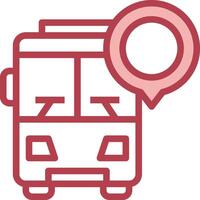 A bus with a map icon on it vector