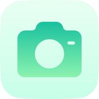 A green camera icon on a white background vector