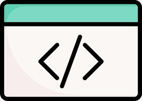 A computer screen with a code symbol on it vector