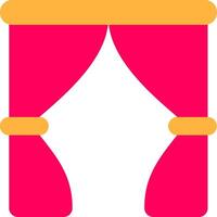A theater with curtains and a pink background vector