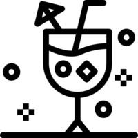 A black and white icon of a drink with a straw vector