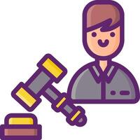 A man with a hammer and a gavel icon vector