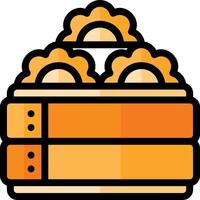 A stack of books with a yellow background vector