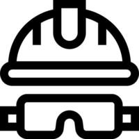 A black and white image of a helmet and goggles vector