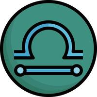 A blue and green circle with a line on it vector