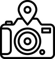 A camera with a pin on it vector
