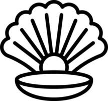 A black and white illustration of a shell vector