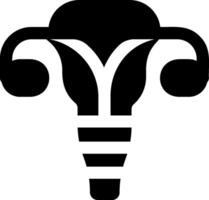 The symbol of the uterus is shown in black and white vector