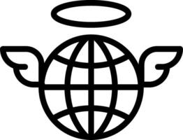 Angel wings globe icon vector