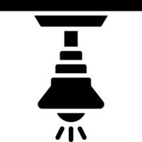 A black and white icon of a light bulb vector