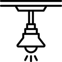 A black and white illustration of a light fixture vector