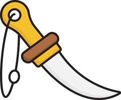 A cartoon knife with a hook on it vector