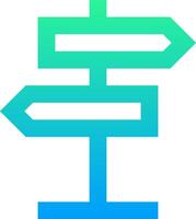 A blue and green sign pointing in different directions vector