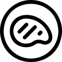 A black and white icon of a slice of meat vector