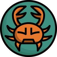 A crab icon with a face on it vector