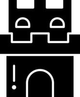 A castle icon with a door and windows vector