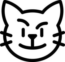 A black and white cat face with a smile vector