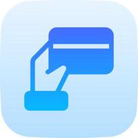 A hand holding a credit card icon vector