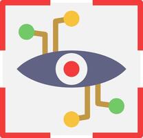A red square with an eye and a green and yellow circle vector