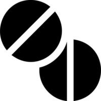 Two pills with a line through them vector