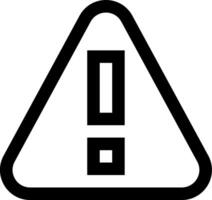 A black and white image of a triangle with an exclamation mark vector