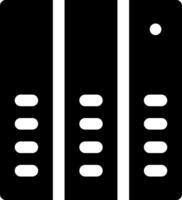 A black and white image of three servers vector