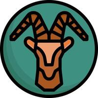 A goat head icon in a circle vector