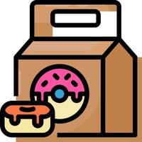 Donut box with a donut inside vector