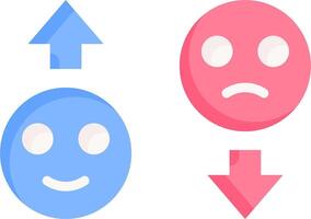 Two faces with arrows pointing to the left and right vector