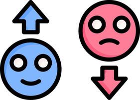 Two faces with different emotions are shown vector