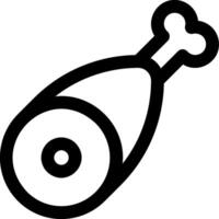 A black and white icon of a chicken leg vector