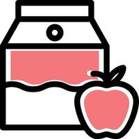 A juice box and an apple icon vector