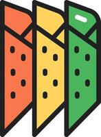 A colorful set of four slices of pizza vector