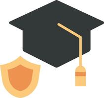 A graduation cap and shield icon vector